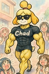 20250708_2027_Isabelle&#039;s Muscular Strut_simple_compose_01jzpckdhnfett8absbasvr0rt