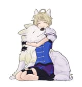 merrin hugs her dog i guess