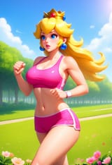 Princess Peach jogging