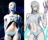 aki swimsuit 3d 2d