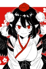 bun_in her sexiest clothes_looking at you_red black and white coloured pic