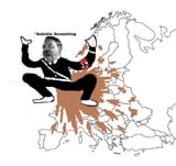 hitler shitting on europe