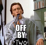 off by two