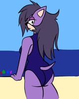 Deposed Queen Aleena the Hedgehog in a swimsuit for some guy on V