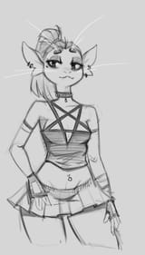 Goth_ariral_pentagram_cleavage_tummy_ring