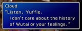 Cloud shuts down Yuffie