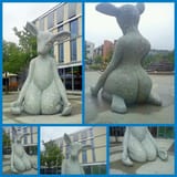 Don&#039;t be a stranger _ anthro deer statue in Norway _ Asker Kulturhus