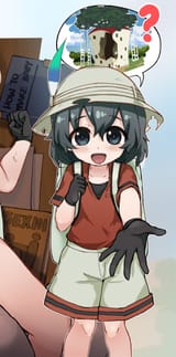 reading at the library with kaban-chan!