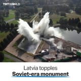 Soviet monument destroyed