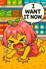 child having tantrum