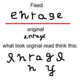 fixed cursive word