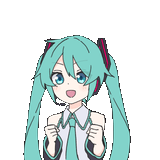 hatsune miku excited happy bounce dance