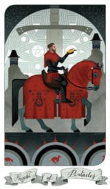 a knight and his bird 