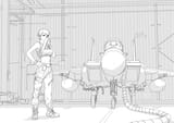 Avril in the hangar