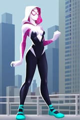 spider-gwen in Multiversus - AI concept