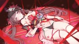 Konachan.com - 386895 bell blhazx blush breasts cameltoe choker cleavage dress kimono long_hair mask navel panties red_eyes ribbons tattoo twintails underwear wristwear