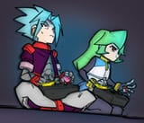 51948 - 1boy 1girl colored mega_man_(series) mega_man_zx pandora pose prometheus robots videogames