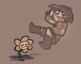 chara laughing at Flowey hard