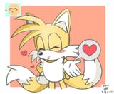 32692__safe_artist-colon-kitties-dash-and-dash-heavy-dash-metal_miles+22tails22+prower_2017_abstract+background_blowing+a+kiss_blushing_border_eyes+closed_han