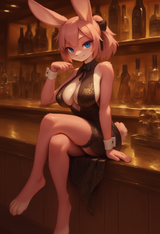 1girl, furry, furry female, rabbit girl, rabbit ears, pink fur, pink hair, large s-1746051401