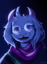 In the dark, big glasses