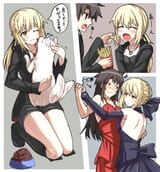 __artoria_pendragon_fujimaru_ritsuka_saber_alter_and_cavall_ii_fate_and_1_more_drawn_by_saiki_rider__a8a630920c706e68fb00e9309e9a5d66