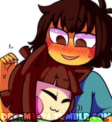 Chara Cat cuddles Frisk (2)