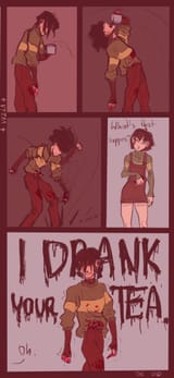 Kris drinks Chara Tea