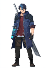 1boy, artist_ enami_katsumi, van arkride, muscular, kuro no kiseki (series), cos s-1450595000