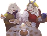 Asgore and Toriel sets the table sv_grart