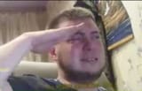 guy saluting while crying