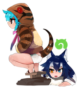 __grey_wolf_and_tsuchinoko_kemono_friends_drawn_by_raichiyo__8979e8b7cfe1eccbef82b588df30ed20