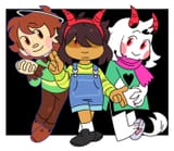 Kris as Baphomet (Chara as Above and Ralsei so Below)
