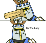 by the lady