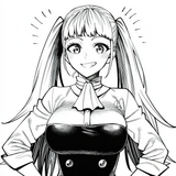 {{artist_ otosama}}, upper body, monochrome s-166378491