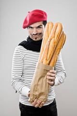 stereotypical french man stock photo
