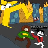 Chara and Spam Running from (the original) Starwalker