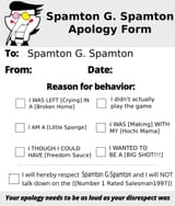 Spamton apology form