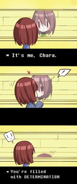 chara filled with determination after a kiss
