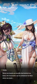 Guilty hands behind her back
