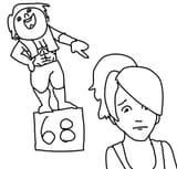 vaan mocking luna&#039;s lunatic fan while she looks down at them with embarassment