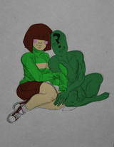 Chara Hugging Anon (Colored)