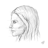 female head side drawing thing