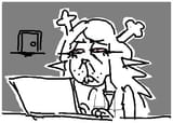 noelle laptop bloodshot eyes
