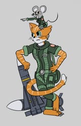 Kitten and Mouse noseart by Pilot Anon