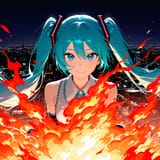 hatsune miku fire burn