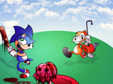 sonic playing with his bestie