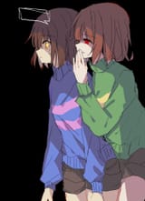 chara whispering to Frisk