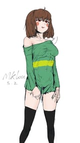 chara in a loose shirt (hot)