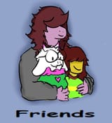 21081 - deltarune hug kris light_world ralsei susie unknown_artist